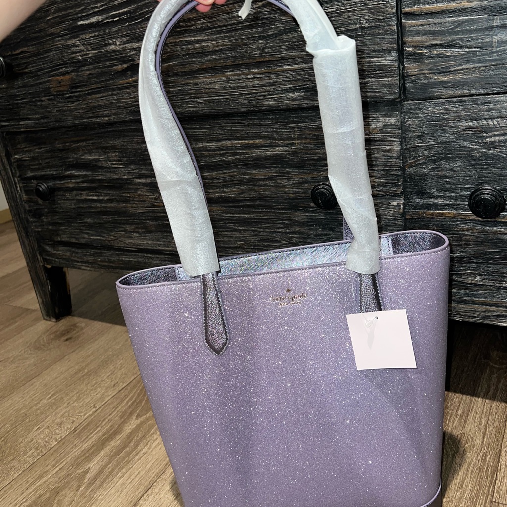 Kate Spade Purple Glitter Tote Bag